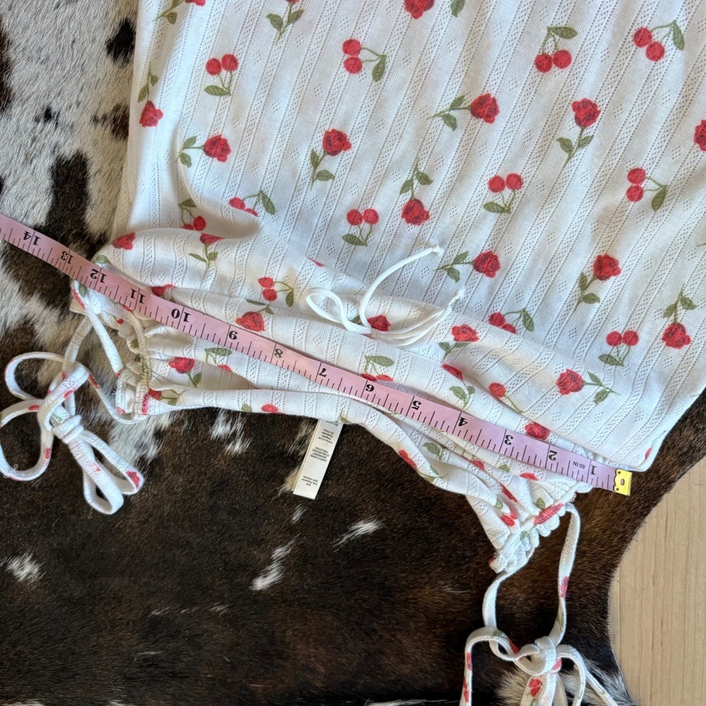 FOR LOVE & LEMONS Cherry Roses Pointelle Dress Mini Size Small - Picture 8 of 9